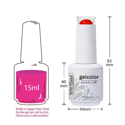 Arte Clavo 15ml 24pcs/Set Gel Nail Polish Set Kit Semi Permanent Base Top Coat LED Varnish Summer Neon Colors UV Nails Art Gel