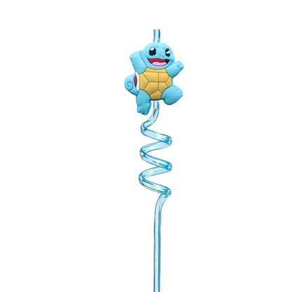 FUNISM Pikachu series cartoon creative spiral straws decorate party reusable colorful straws