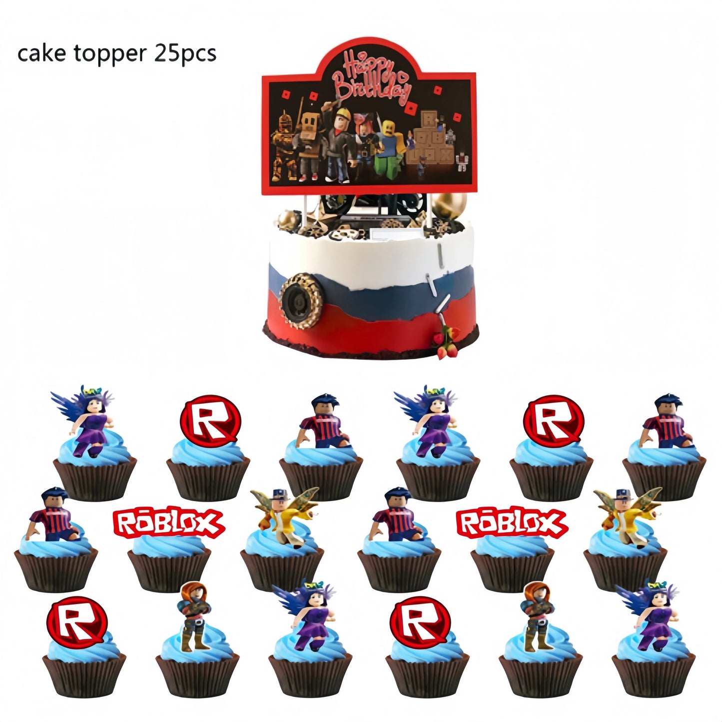 Roblox Boy Kids Set Birthday Party Decorations Tableware Tablecloth Cup Plate Napkin Bags Baby Shower Roblox Party Favor Kits