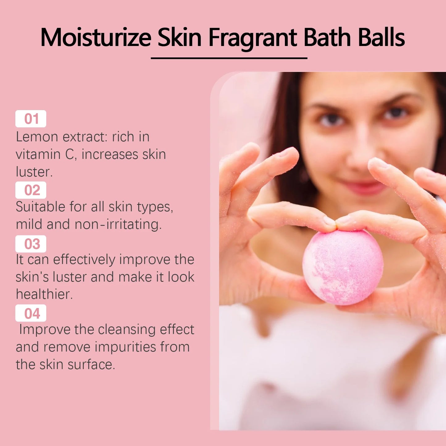 OceAura Bath Bubble Balls for Women Soft Smooth Clean Body Care Moisturizing Skin Elasticity Enhancement Shower Gift Set 6pcs