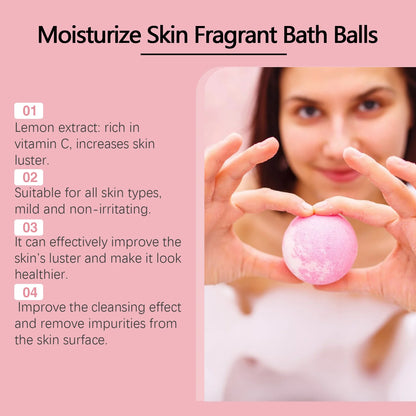 OceAura Bath Bubble Balls for Women Soft Smooth Clean Body Care Moisturizing Skin Elasticity Enhancement Shower Gift Set 6pcs