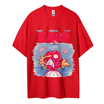 Pokemon T-shirt Men's Pure Cotton Casual  Round Neck T-shirt Short Sleeve Clothing Summer Sports Casual Short Sleeve Top