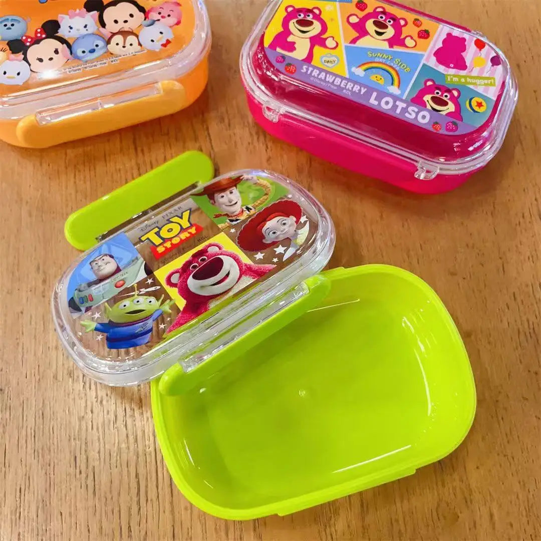 2026 New 300ml Cute Cartoon Toy Story Strawberry Bear Mcqueen Minnie Lunch Box Fresh-Keeping Box Fruit Bento Box Student Gift