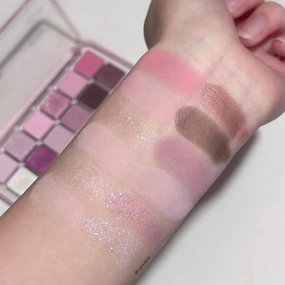 12 Colors Shimmer Matte Eyeshadow Palette Nude Rose Pink Glitter Pigment Eye Shadow Lasting Waterproof Make Up Palette Cosmetics