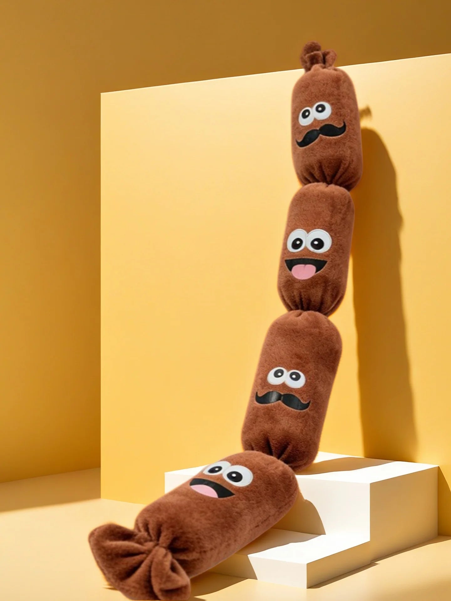 Simulated Sausage Plush Chew Toy for Dogs: Press-to-Squeak with BB Sound, Durable Chew-Resistant & Self-Play Boredom Relief Toy
