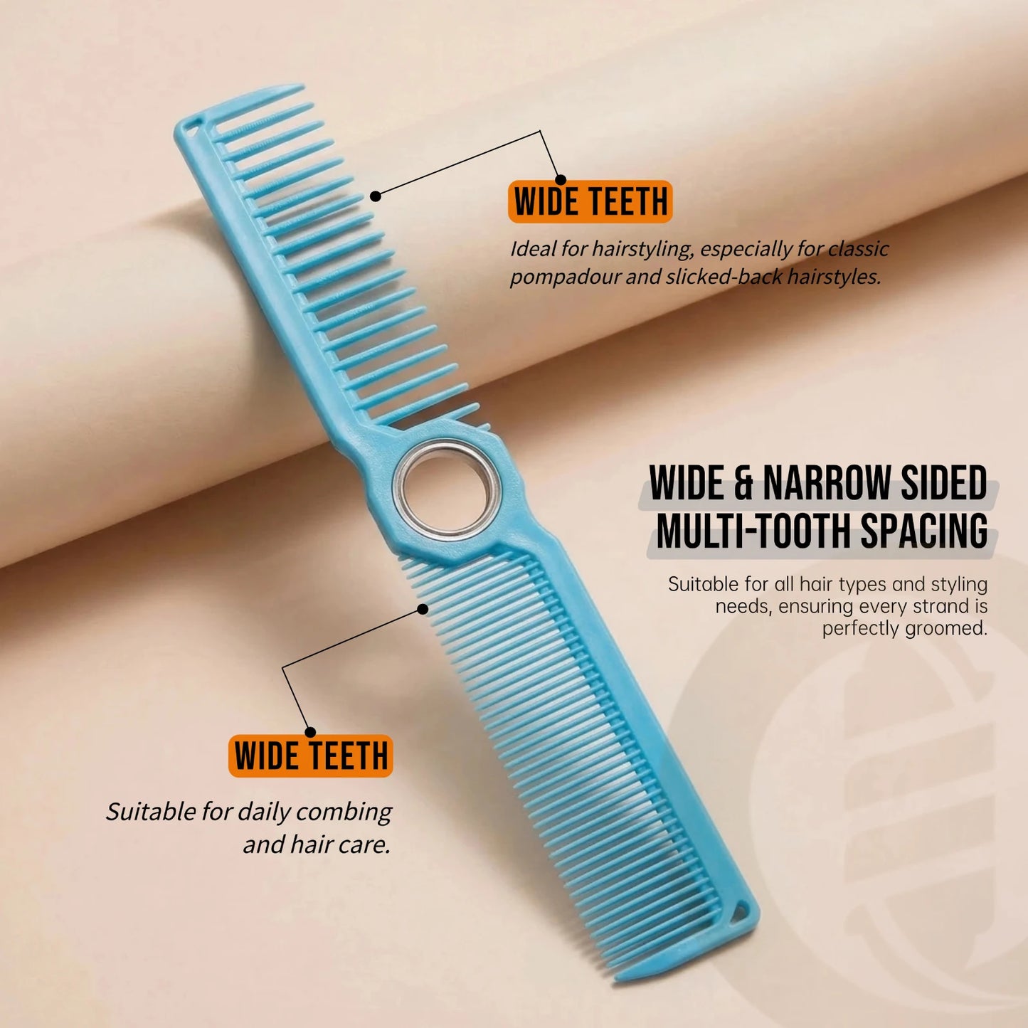2Pcs NEW Professional Barber Dual Spining Comb Wide and Fine Tooth Cutting Comb Taper Comb for Salon Hairdressing Accessories