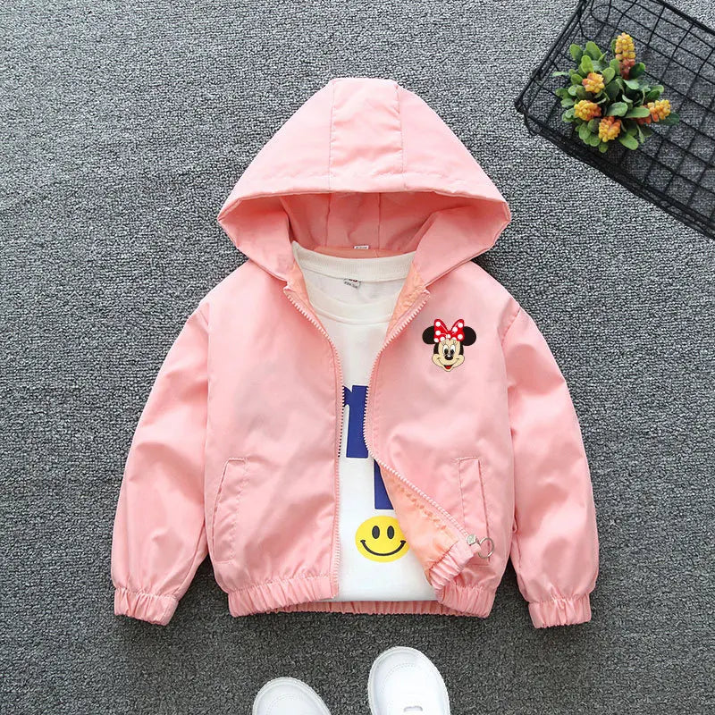 Boys Spiderman Hooded Jackets 1-10 Years Girls Spring Autumn Stitch Print Sports Coats Children Cartoon Outerwear Kids Clothes