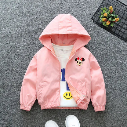 Boys Spiderman Hooded Jackets 1-10 Years Girls Spring Autumn Stitch Print Sports Coats Children Cartoon Outerwear Kids Clothes