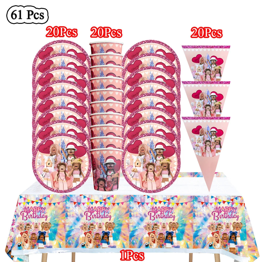 Pink Roblox Birthday Set 🎉🤖