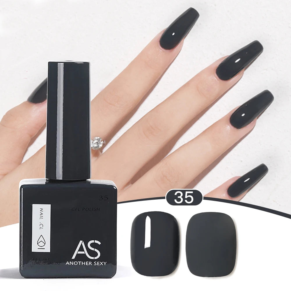 AS 1pc 15ml Bright Yellow Gel Nail Polish Starter Pure Soak Off No Wipe Nail Gel Polish Varnish Suitable For All Seasons
