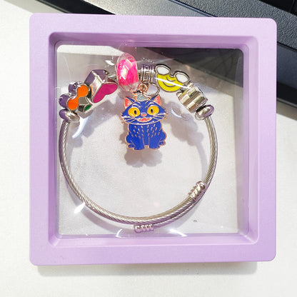 Hot 4Pcs Cartoon Anime Bracelet Set, High-Value Exquisite Bangles Ideal Children's Day Gift for Boys Girls Kids