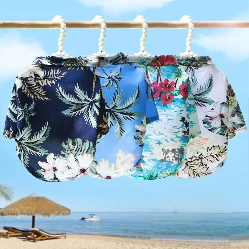 Dog T-Shirts Hawaiian Beach Style Thin Breathable Summer Dog Clothes for Small Dogs Puppy Pet Cat Vest Chihuahua Yorkies Poodle