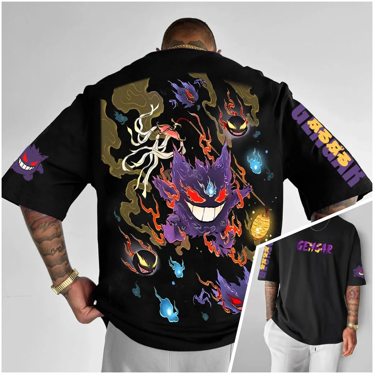 Bandai Pokémon World Harajuku Style Oversized Anime Print Adult Kids T-Shirts Summer Quick-dry Comfy Casual Light Plus Size