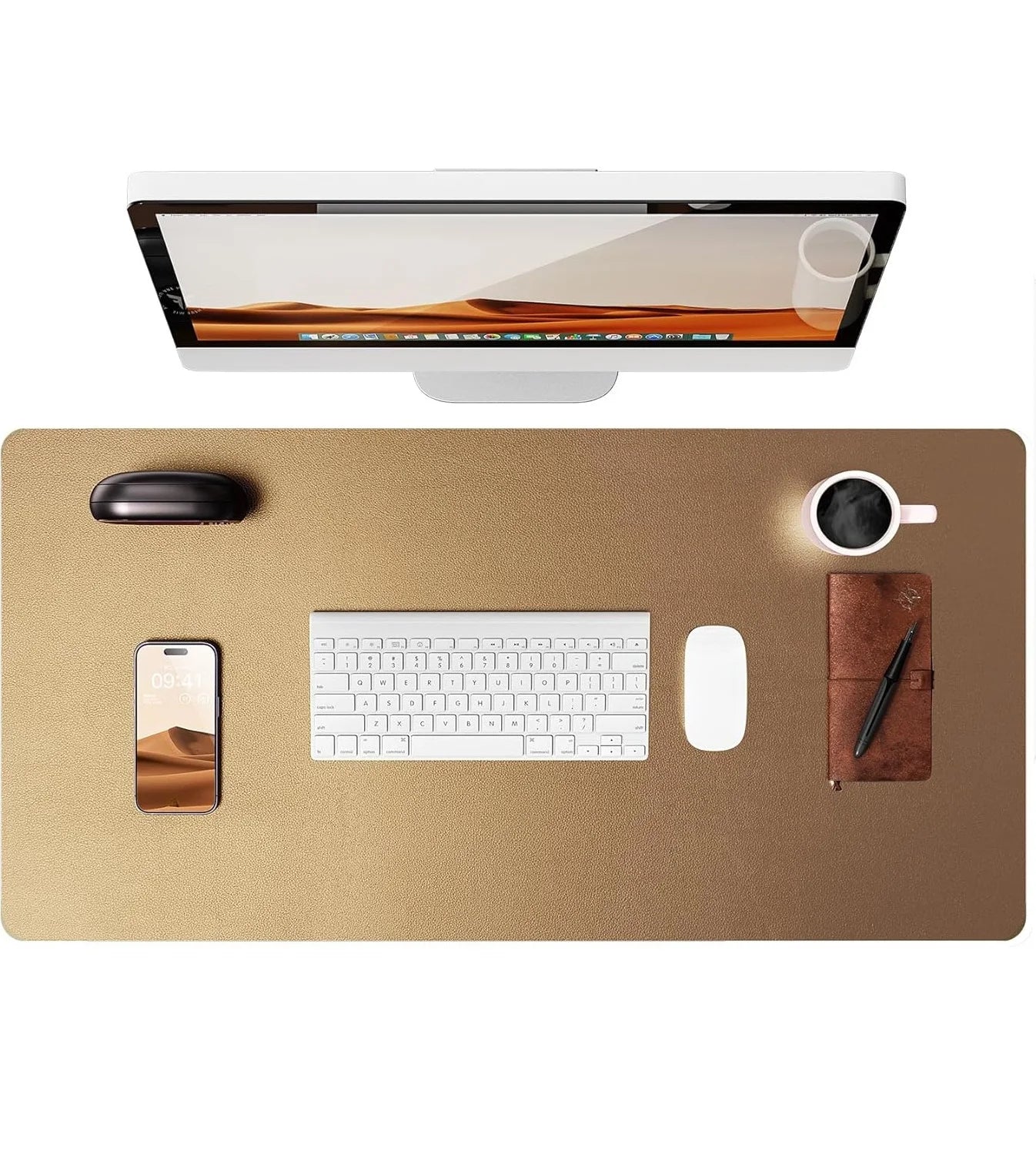 YSAGi Premium PU Leather Desk Mat: Non-Slip Waterproof Office Protector