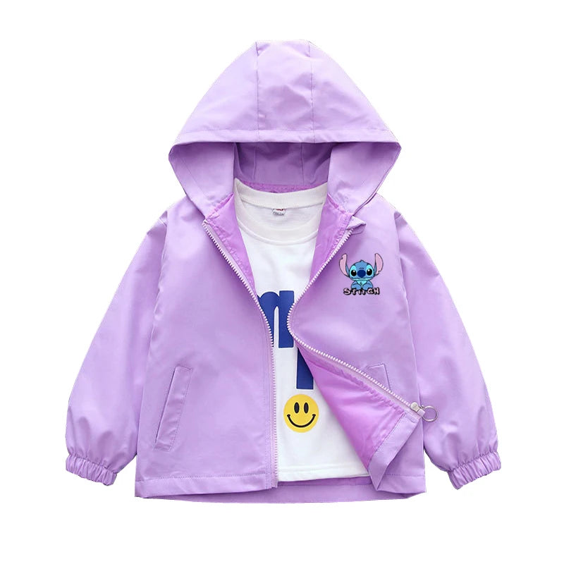 Boys Spiderman Hooded Jackets 1-10 Years Girls Spring Autumn Stitch Print Sports Coats Children Cartoon Outerwear Kids Clothes