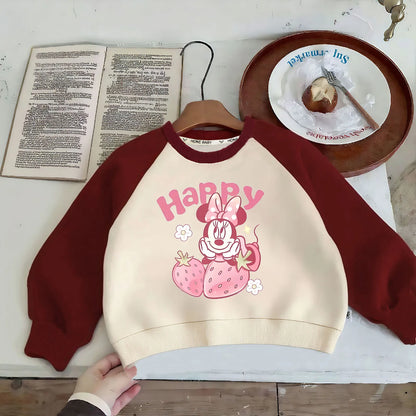 Baby Girls Casual Sweatshirts Spring Autumn New Style Children Fashion O Neck Spliced Long Sleeved Hoodies Kids Pullover Tops