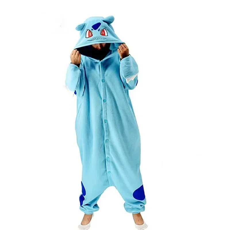 TAKARA TOMY Pokemon Cosplay Kigurumi Onesie Snorlax Jigglypuff Umbreon Gengar Costume Halloween Adult Anime Bulbasaur Pajamas