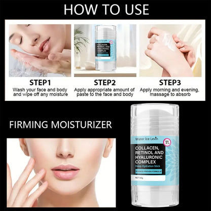Retinol Collagen Facial Care Stick, Firming Face and Neck Skin, Unisex, Moisturizing, Refreshing and Easy to Absorb, Elastic and Translucent, Moisturizing and Long-Lasting Moisturizing