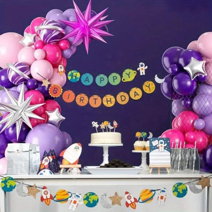 Celestial Purple & Hot Pink Balloon Garland Kit: 111-Piece Arch Decor Set