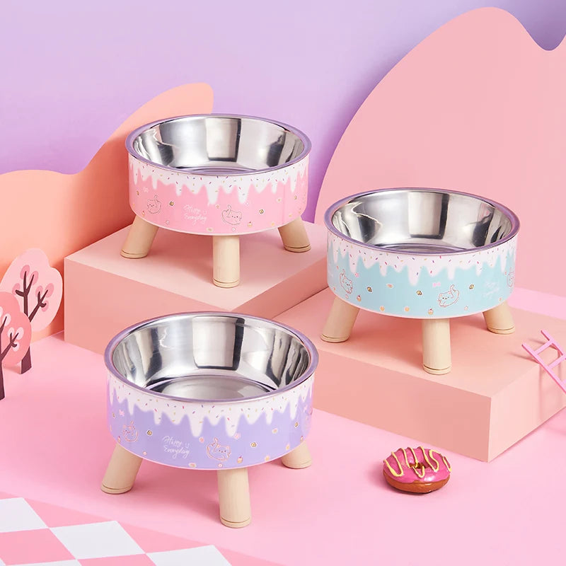 Ice Cream Design Raised Pet Bowl 🍦🐶🐱