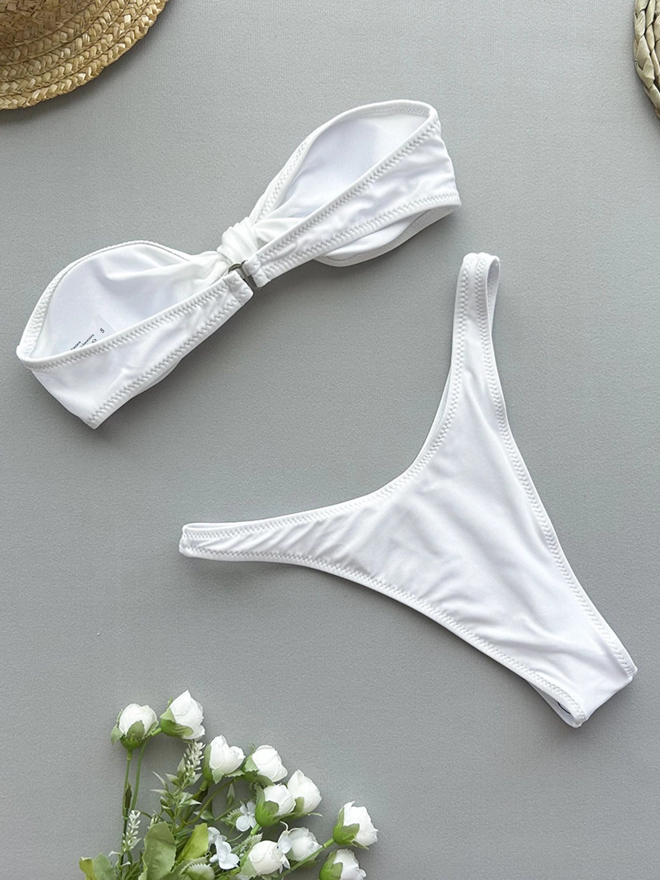 2024 New Sexy Knot Bikini Set Swimsuit For Women Push Up Swimwear Off The Shoulder Bathing Suit Beachwear Swimming Suit Bathers