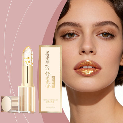 24K Gold Foil Color Changing Lipstick: Hyaluronic Acid Hydrating Lip Plumper