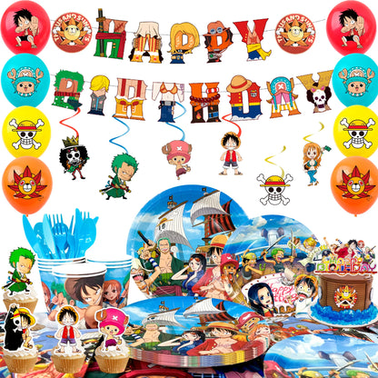 One Piece Birthday Party Supplies Set – 117pcs 🎉🏴‍☠️