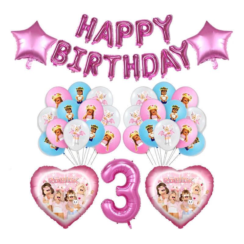 Pink Roblox Birthday Set 🎉🤖
