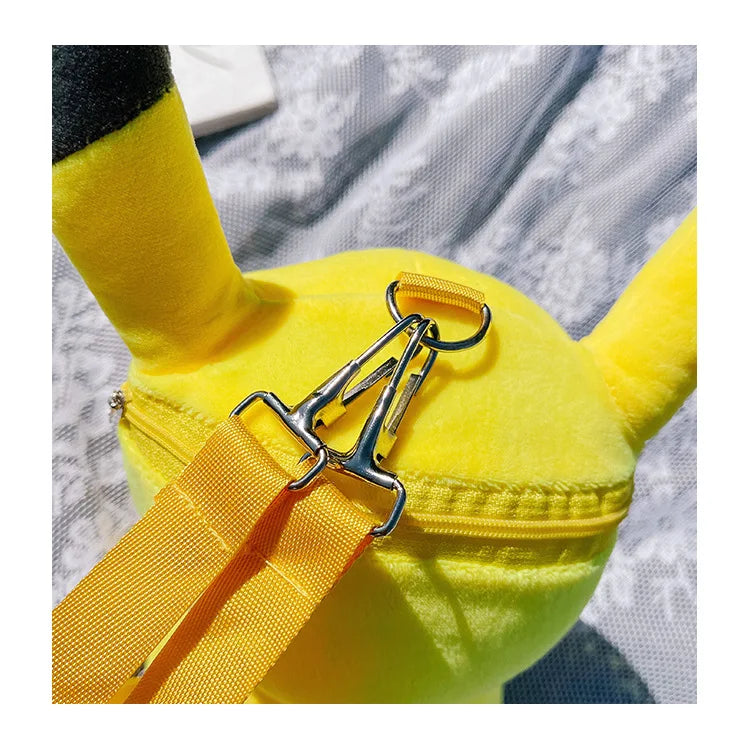 30cm Pokemon Fashion Japanese Anime Fun Cartoon Small Bag Pikachu Plush Doll Backpack Girl Cute Pikachu Plush Backpack