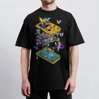 Pokemon T-shirt Men's Pure Cotton Casual  Round Neck T-shirt Short Sleeve Clothing Summer Sports Casual Short Sleeve Top
