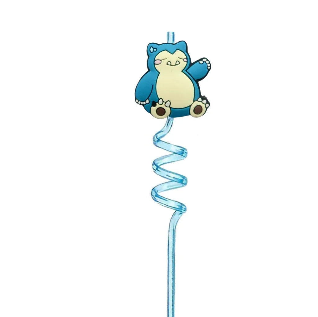 FUNISM Pikachu series cartoon creative spiral straws decorate party reusable colorful straws