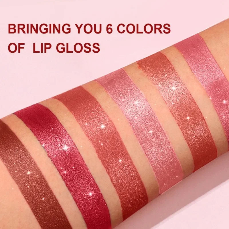 Diamond Glitter Lipstick Moisturizing Lasting Pink Sparkling Waterproof Lip Gloss Metallic Sexy Lipstick Lip Tint Lips Makeup