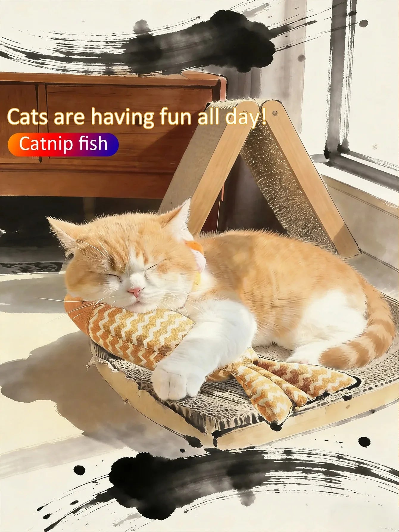 Burlap Cat Toy Cat Mint Fish Pet Chew Toy Cat Fun Interactive Soft Lifelike Fish Kitten Self-Happiness Training Toy Cat Supplies