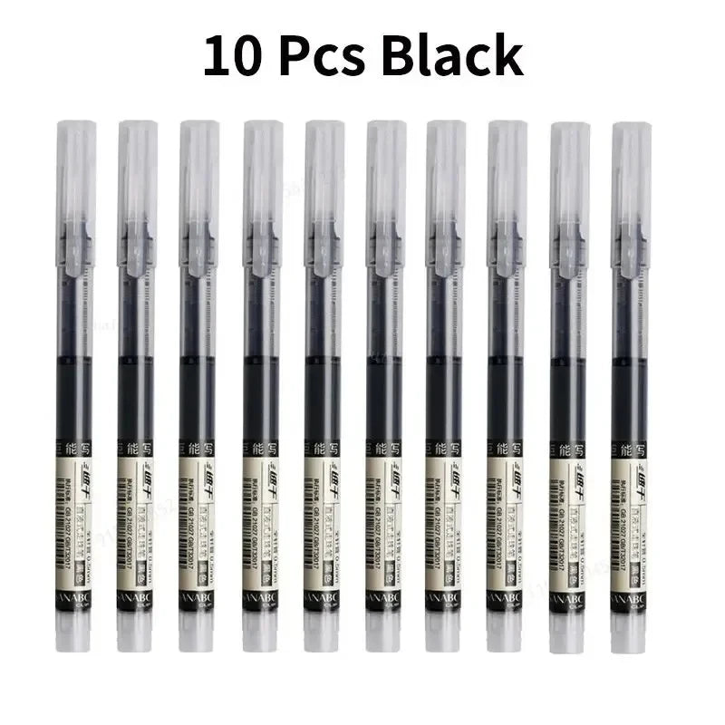 10 Pcs Color Gel pens.Quick Drying Large Capacity，0.5mm, suitable for Students, Note-taking, Marking, Drawing, Bookkeeping.