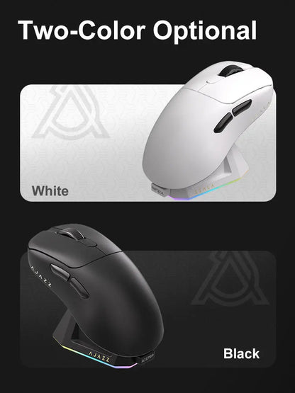AJAZZ AJ179 PRO PAW3395 Lightweight Wired Wireless Mouse with Magnetic Charging Base Ergonomic Macro Gaming Mouse for PC Laptop