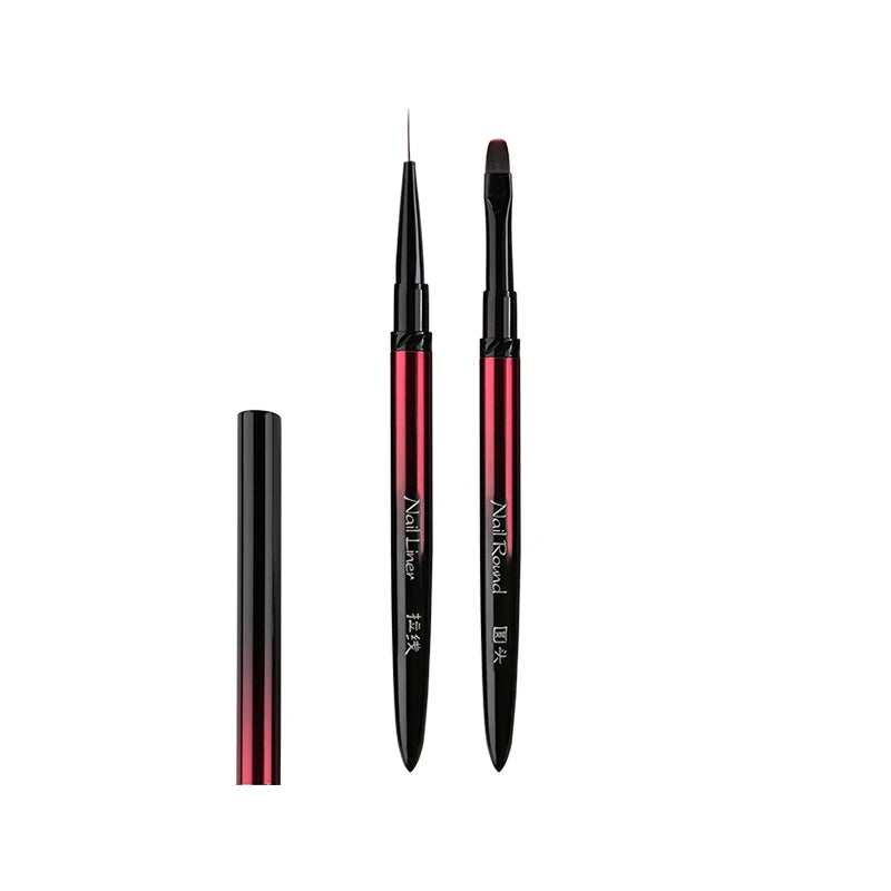 New 1/13pcs Nail Art Brush Set Black Red Metal Handle Acrylic UV Gel Polish Crystal Acrylic Nail Drawing Tools High Quality