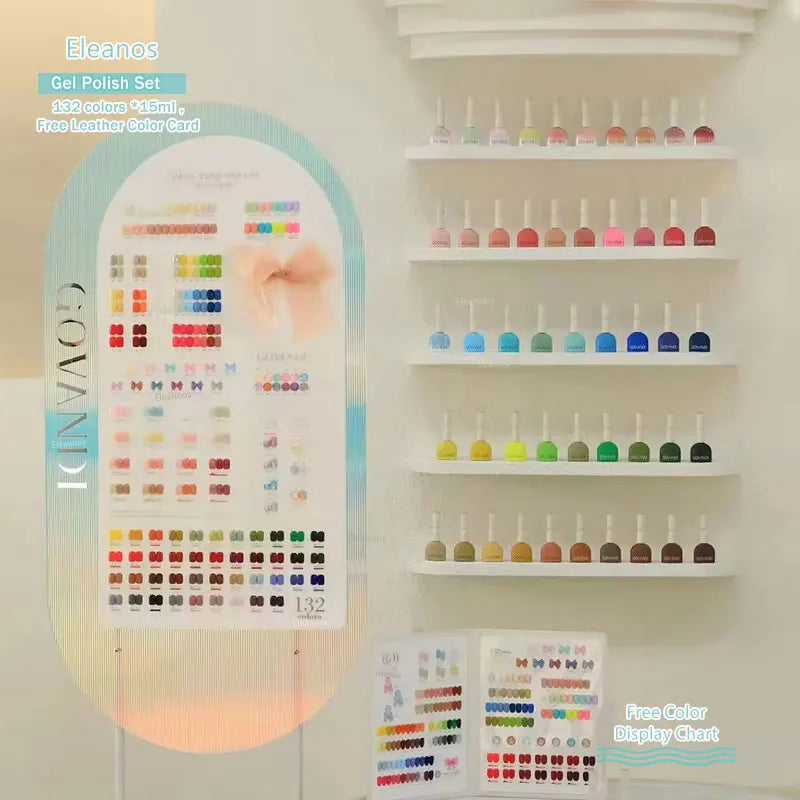 Govandi 132 Color Gel Nail Polish Set With Color Chart Gellak Varnishes Set Soak Off UV Gel Polish Nail Art Salon 15ML