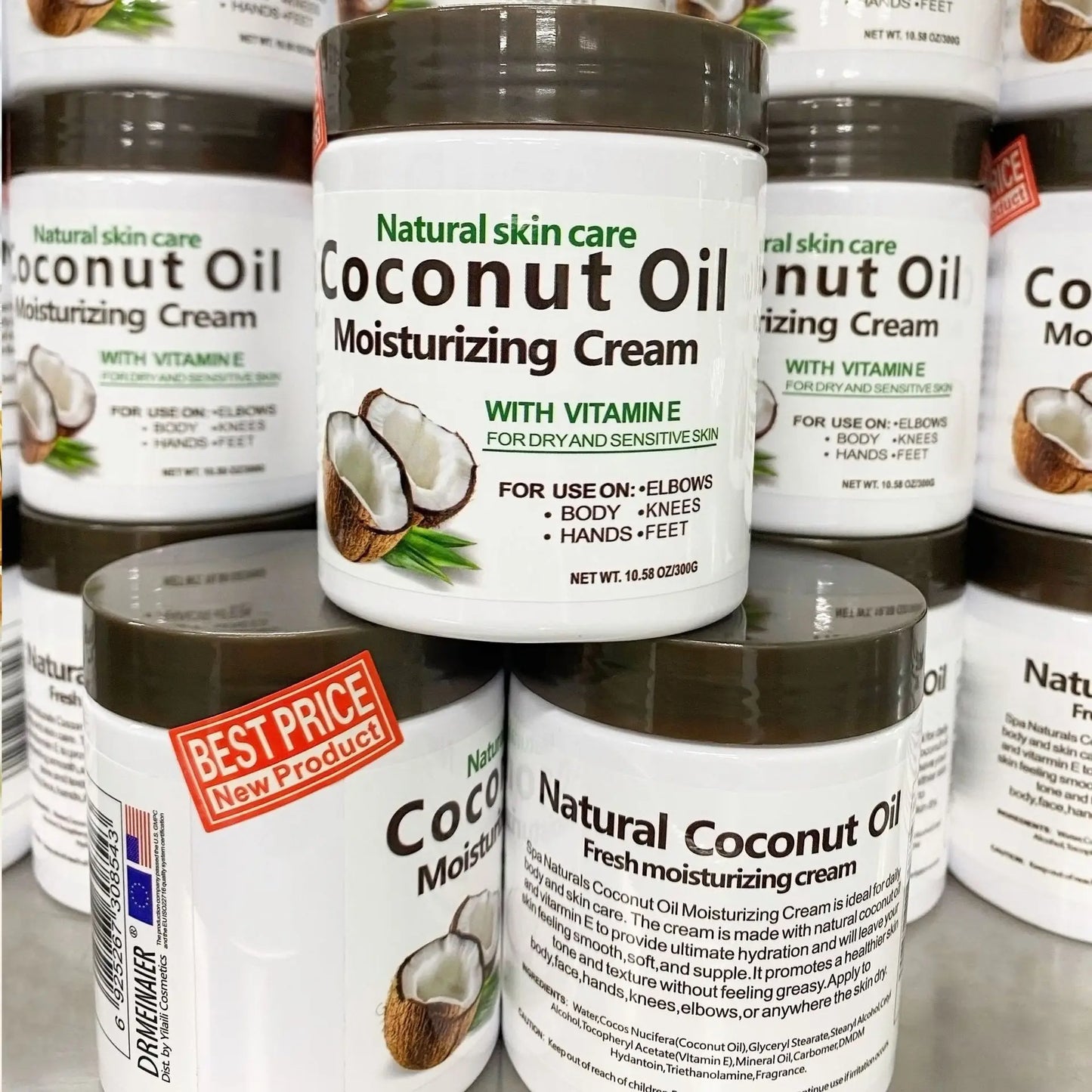 Dr. Meinaier Natural Coconut Oil Moisturizing Cream: Premium Vitamin E Skin Repair