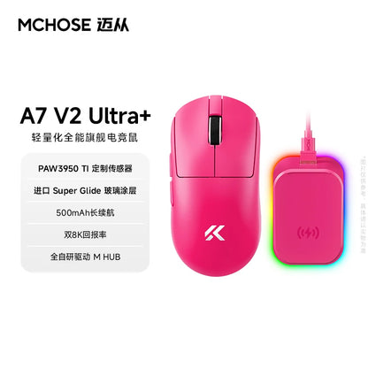 New Mchose A7 & A7v2 Advanced Lightweight Wireless Mouse Tri-Mode Connection Gaming Office Mouse Christmas Gift For Boys