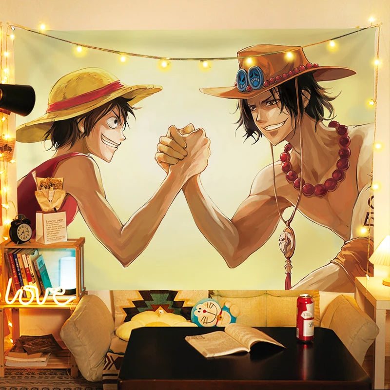 One Piece Luffy Anime Wall Tapestry – Room Decor 🏴‍☠️🖼️