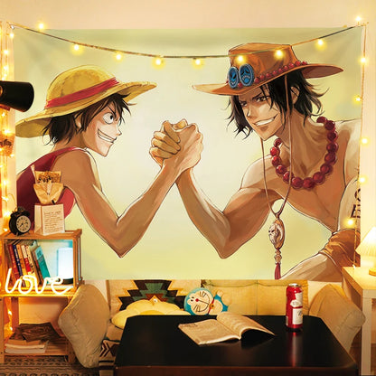 One Piece Luffy Anime Wall Tapestry – Room Decor 🏴‍☠️🖼️