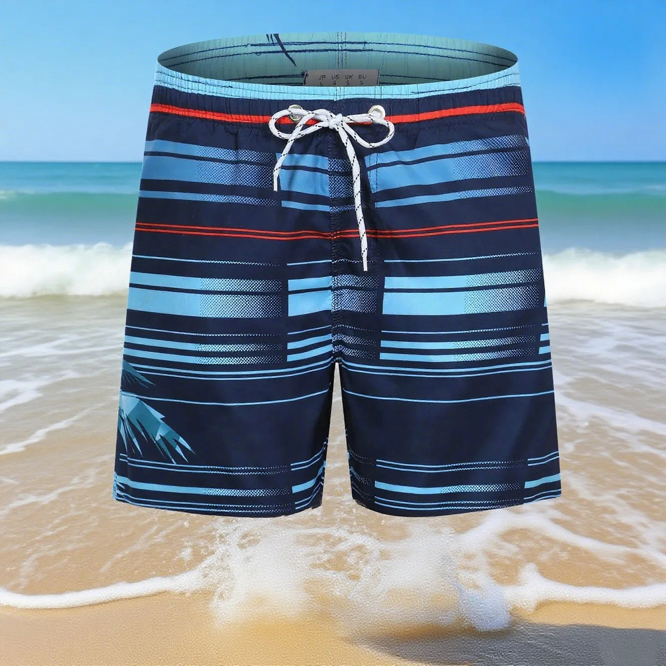 Gradient Stripes Graphic Swim Trunks For Men Colorful Splicing 3D Printed Short Pants Summer Hawaii Surf Swimsuit Beach Shorts
