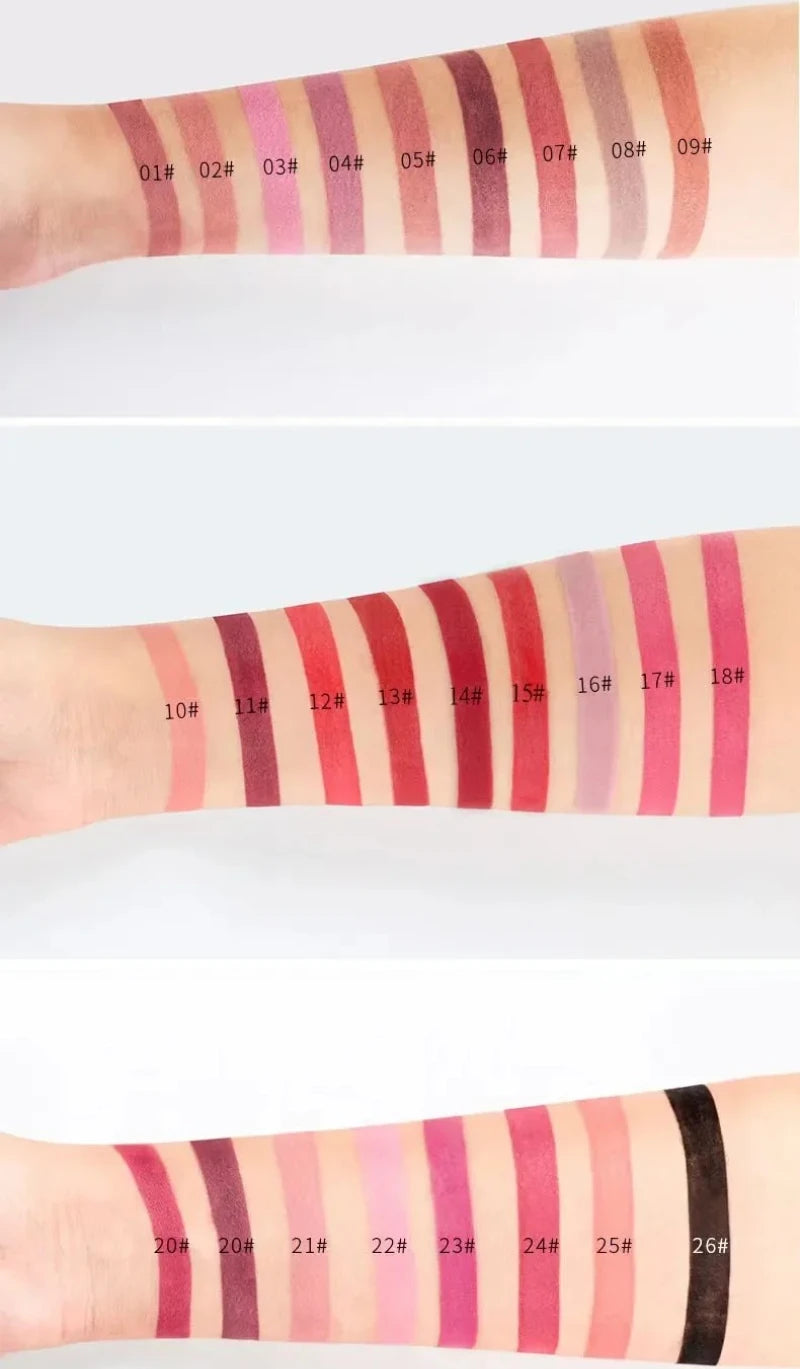 New Sexy Nude 26 Color Cosmetics Lip Stick Moisturizer Long Lasting Lips Batom Makeup Matte Black Lipstick Waterproof maquiagem