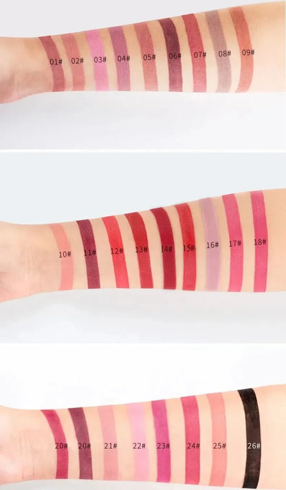 New Sexy Nude 26 Color Cosmetics Lip Stick Moisturizer Long Lasting Lips Batom Makeup Matte Black Lipstick Waterproof maquiagem
