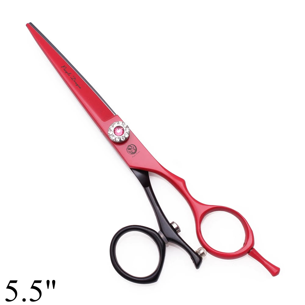 Professional Hairdressing Scissors 5.5" 6" Purple Dragon JP 440C Swivel Thumb Hair Cutting Scissors Barber Thinning Shears Z9019