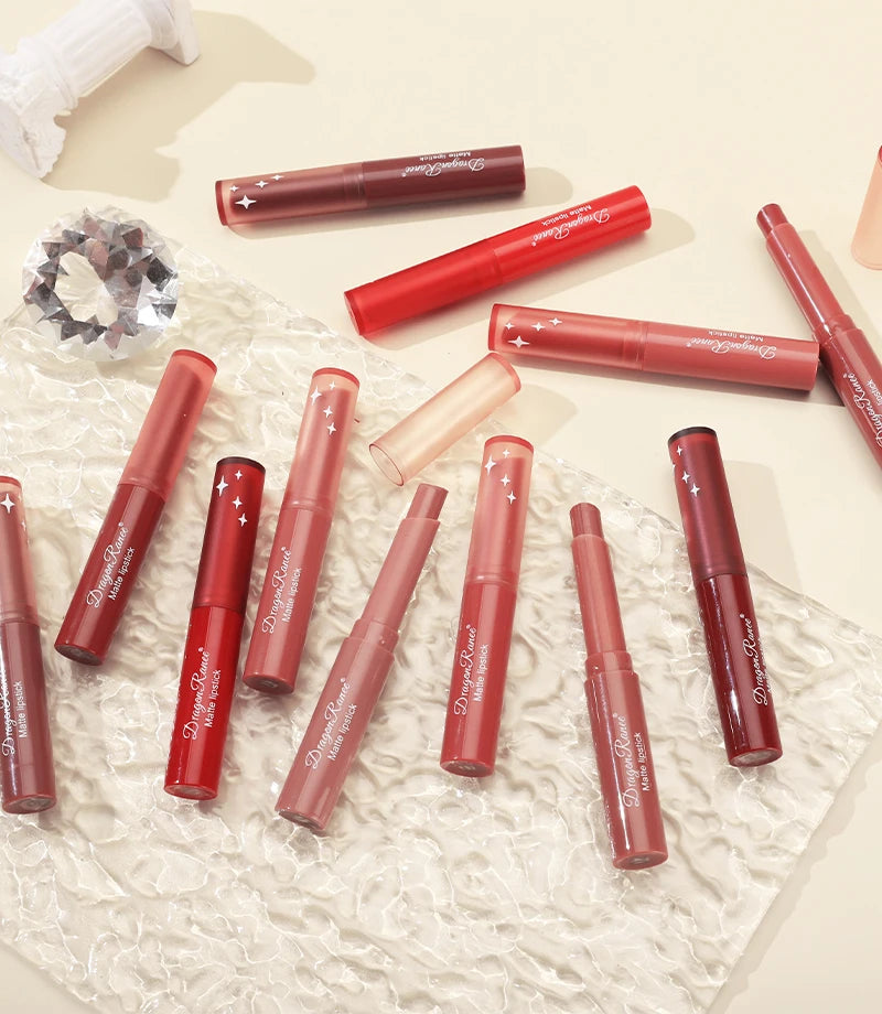 Lipstick Matte Matte Non-Fading Moisturizing European and American Makeup Lipstick Velvet Matte Lipstick Waterproof Not Easy to Fade Matte Lipstick Lipstick