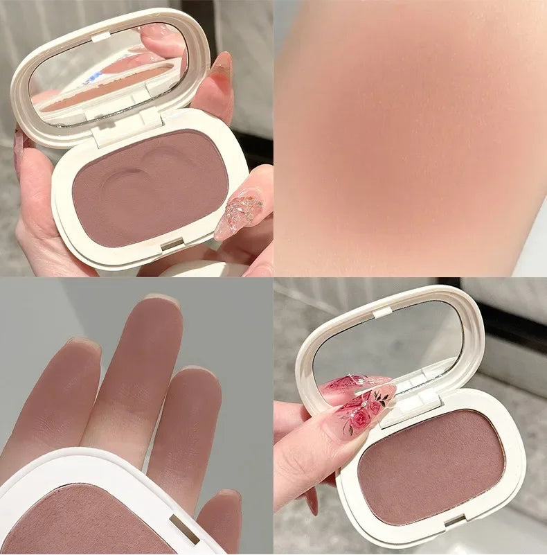 Face Blusher Matte Natural Cheek Tint Brighten Face Contouring Waterproof Cosmetics Blush Powder Soft Female Makeup 1pcs Blusher