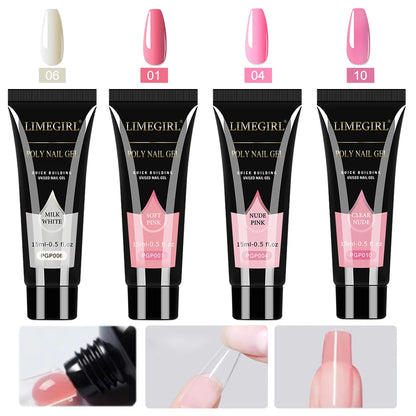 LIMEGIRL Gel Nail Polish Kit with UV Nail Lamp Electric Nail Drill UV Soaking Gel Base and Top Coat Gel Polish Nail Tool Kit
