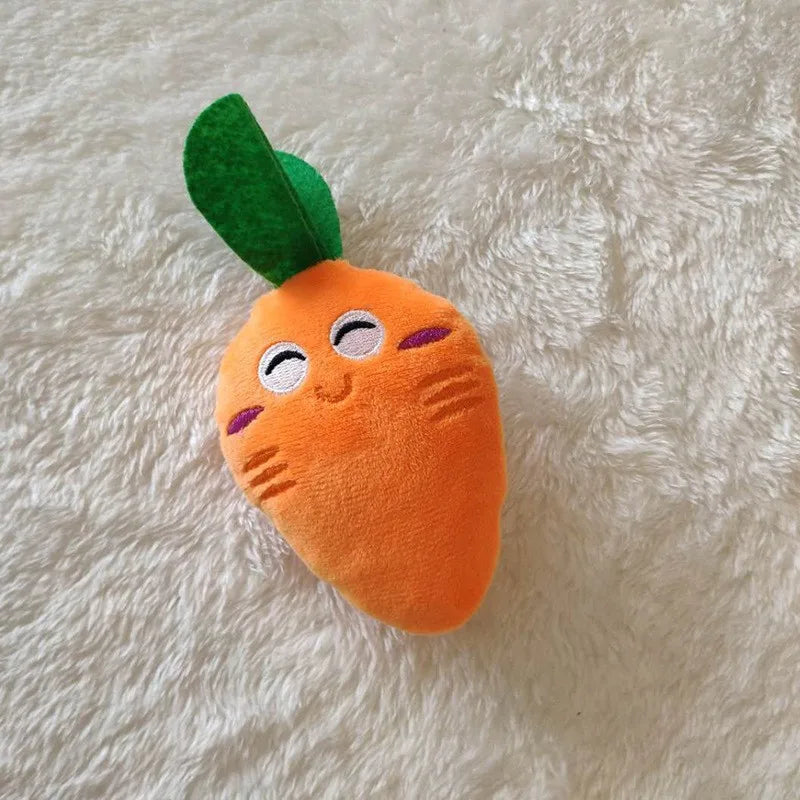 5/10pcs Pet Chew Toy with Squeaking Plush Toys, Small Chili and Eggplant Shapes, Dog Interactive Toys To Bite, Pet Gifts
