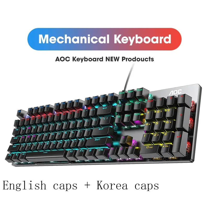 GK410 Professional Mechanical Keyboard: Metal Panel & RGB Backlit Gaming Edition